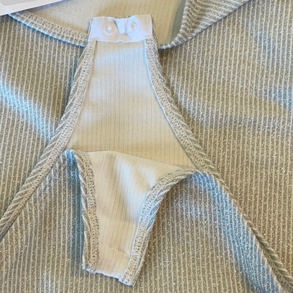NWT Zara Silver Sparkle Spaghetti Strap Bodysuit Small - Picture 9 of 9